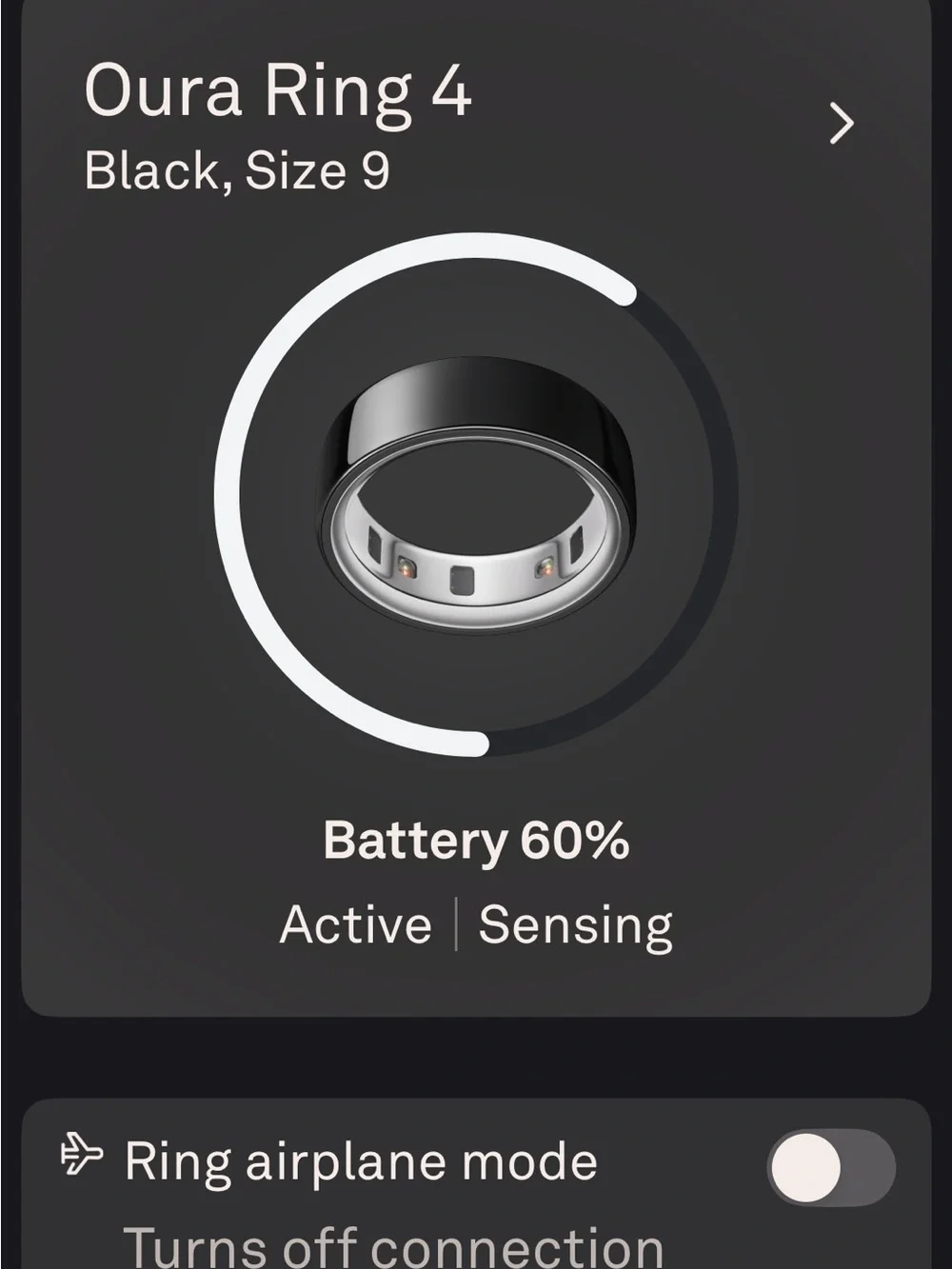 Oura Ring 4 Size 9